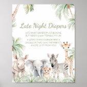 Poster Jungle Safari Wild One Animaux Late Night Diapers (Devant)