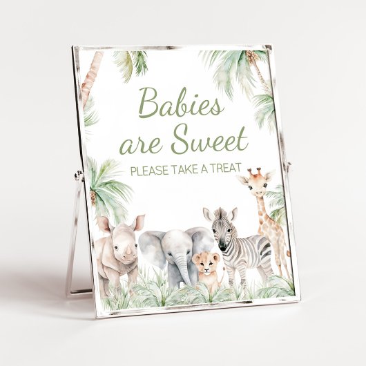 Poster Jungle Safari Wild One Animaux Les bébés sont doux