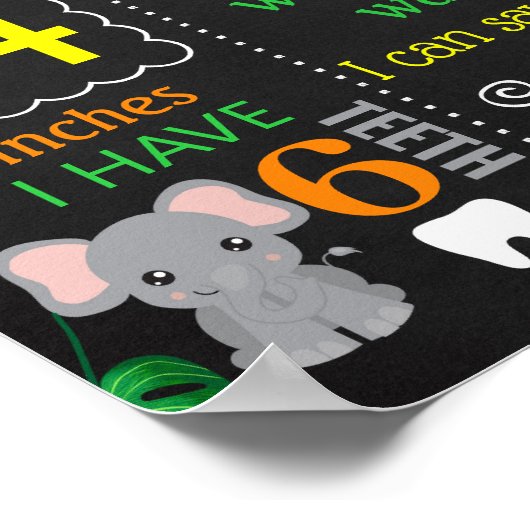 Poster Jungle Zoo Safari Animaux Wild un anniversaire (Coin)