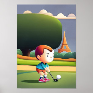 Poster Junior Boys Golf Art Imprimer