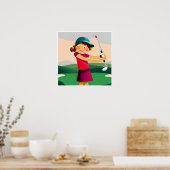 Poster Junior Girls Golf Art Print (Cuisine)