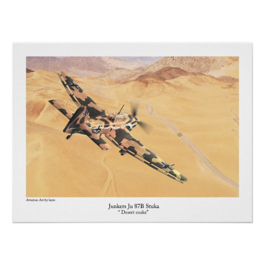 Poster Junkers Ju 87 Stuka "desert snake" (Devant)