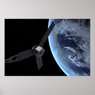 Poster Juno Spacecraft Pendant Son Vol Sur Terre
