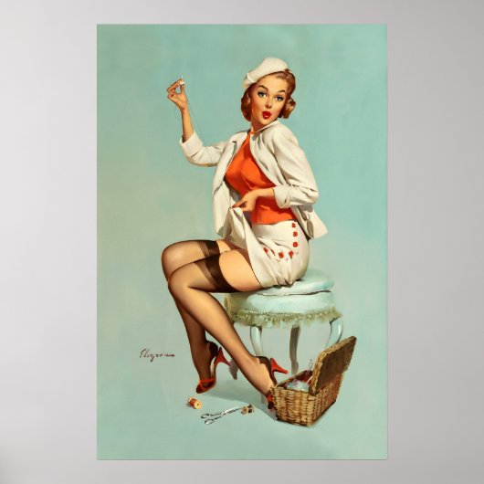 Poster Jupe à point compté couture style vintage (Devant)