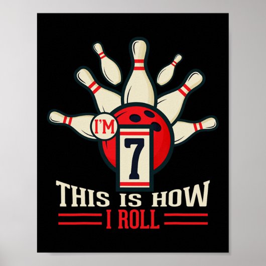 Poster Jupe d'anniversaire 7 ans C'est comme ça que je ro (Devant)