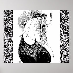 Poster Jupe de paon Beardsley Nouveau