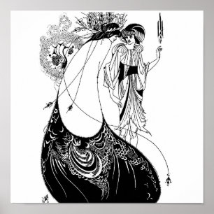 Poster Jupe de paon Beardsley Nouveau