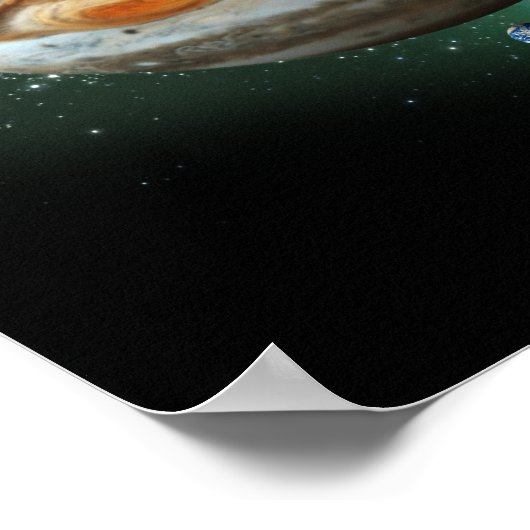 Poster Jupiter et comparaison de la Terre (Coin)