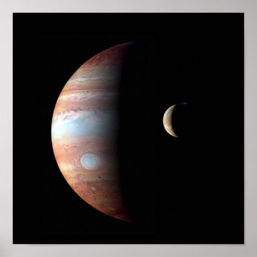 Poster Jupiter Géant Gaz Planète & Io Galilée Lune (Devant)