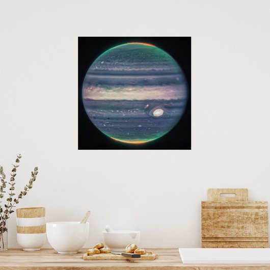 Poster Jupiter Neon Glows | NIRCam | JWST (Cuisine)