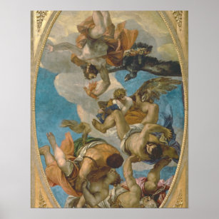 Poster Jupiter Striking Down the Vices (huile sur toile)