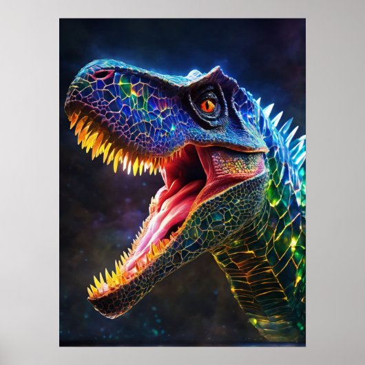 Poster Jurassic Dinosaur - Art préhistorique T-Rex (Devant)