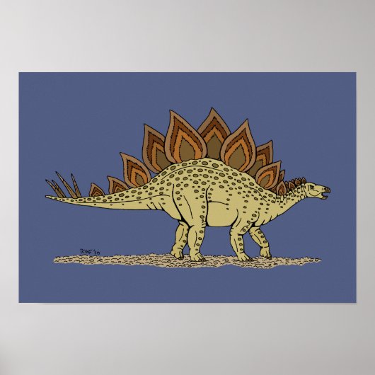 Poster Jurassique Dinosaure Stegosaurus (Devant)