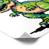 Poster Juric Level Up Pixel Dinosaur Retro Gamer  (Coin)