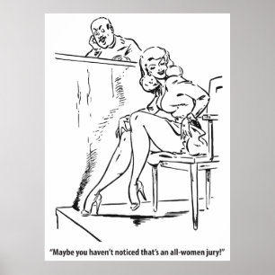 Poster Jury entièrement féminin, humouristique vintage