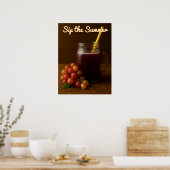 Poster Jus de raisin rouge vieux - "Siroter l'été (Cuisine)