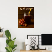 Poster Jus de raisin rouge vieux - "Siroter l'été (Bureau à domicile)