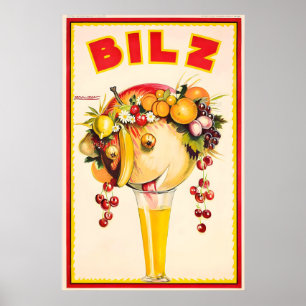 Poster Jus d'orange Bilz Soda Achille Mauzan Nourriture V