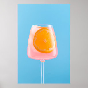 Poster Jus d'orange en verre transparent