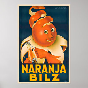Poster Jus d'Orange Naranja Bilz - Publicité Vintage