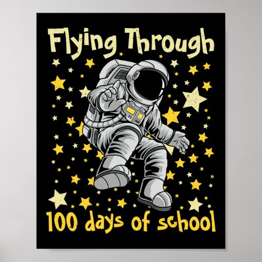 Poster Jusqu'À 100 Jours D'École 100E Jour L'astronaute E (Devant)