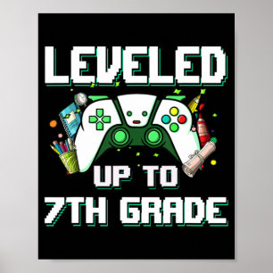 Poster Jusqu'À La 7E Année Gamer Retour À L'École Garçons