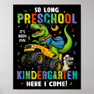 Poster Jusqu'à la maternelle Diplômé Cl 2025 Dinosaure En