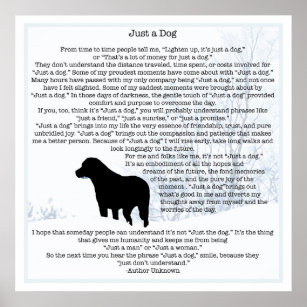 Poster Just A Dog Quota - Black Labrador - Dog Lover Poem