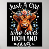 Poster Just A Girl Who Loves Highland Cows Scottish Highl (Devant)