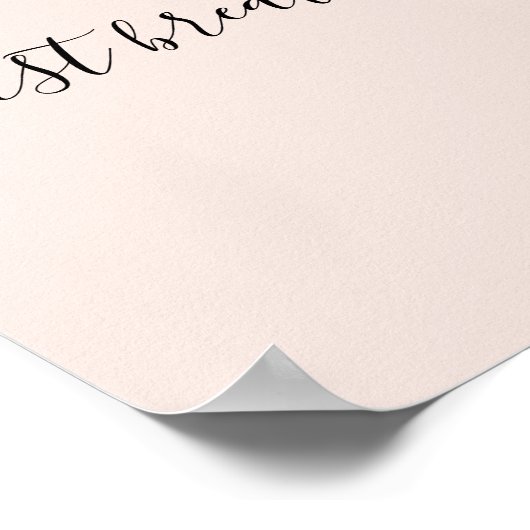 Poster Just Breathe black script citation motivante (Coin)