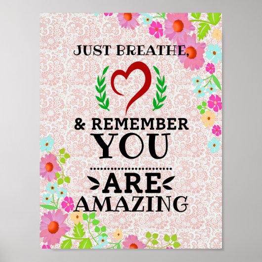 Poster Just Breathe - Motivationnel, Inspiration (Devant)