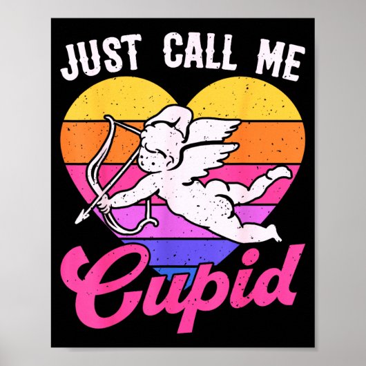 Poster Just Call Me Cud Valentine Cute Arrow Heart Couple (Devant)