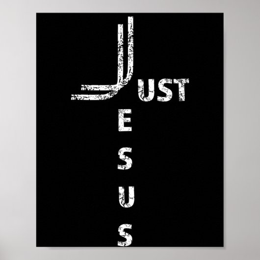 Poster Just Jesus Minimal Cross Back Design For Christian (Devant)