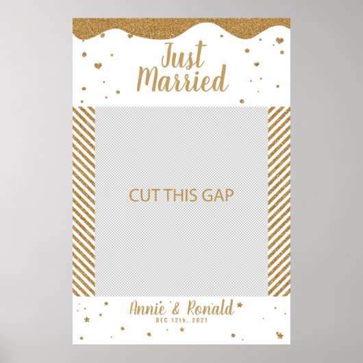 Poster Just married 02 wedding frame props photo Booth (Devant)