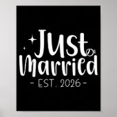 Poster Just Married 2026 Honeymoon Wedding Couples Fiance (Devant)