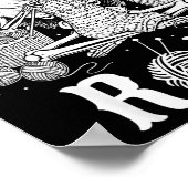 Poster Just One More Row Crochet Skeleton Crocheting Knit (Coin)