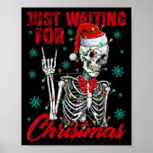 Poster Just Waiting For Christmas Skeleton Rock Hand Sign (Devant)