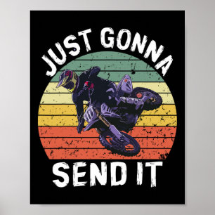 Poster Juste Allons L'envoyer Motocross Vélo Tout Terrain