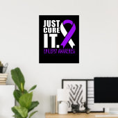 Poster Juste Cure It Epilepsy Awareness Ribbon (Bureau à domicile)