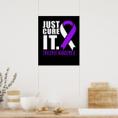 Poster Juste Cure It Epilepsy Awareness Ribbon (Cuisine)