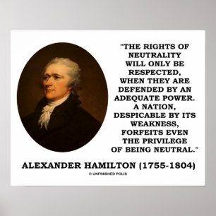 Poster Juste d'Alexander Hamilton de puissance de