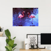 Poster Juste deux flamants (Bureau à domicile)