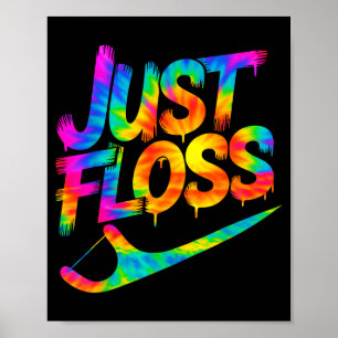 Poster Juste Fil Interdental Drôle Hygiéniste Dentaire RD