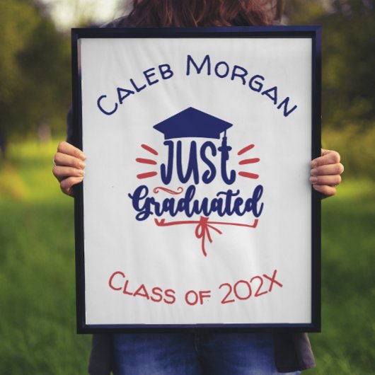 Poster Juste Gradué Rouge & Bleu Personnalisé