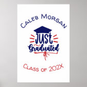 Poster Juste Gradué Rouge & Bleu Personnalisé (Devant)