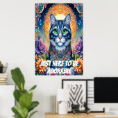 Poster Juste ici pour être adorable (Bureau à domicile)