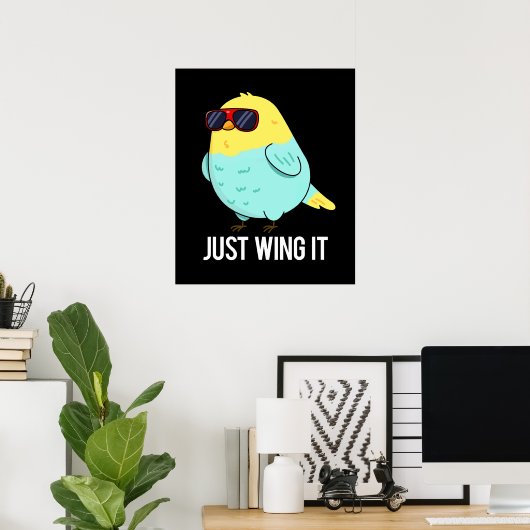 Poster Juste l'aile il drôle jeu d'oiseaux Dark BG (Bureau à domicile)