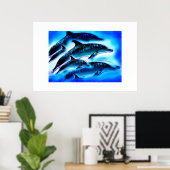 Poster Juste l'art animal des dauphins (Bureau à domicile)