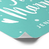 Poster Juste marié | Ajouter votre nom et votre date (Coin)