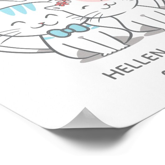 Poster Juste marié Mariage de chat (Coin)